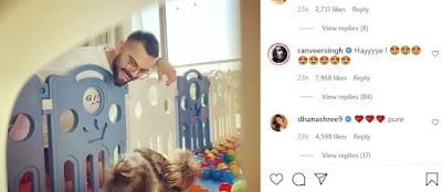Ranveer Singh was also seen reacting to Anuskha Sharma picture which she uploaded and