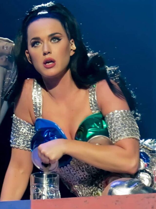 Katy Perry new beer can bra look