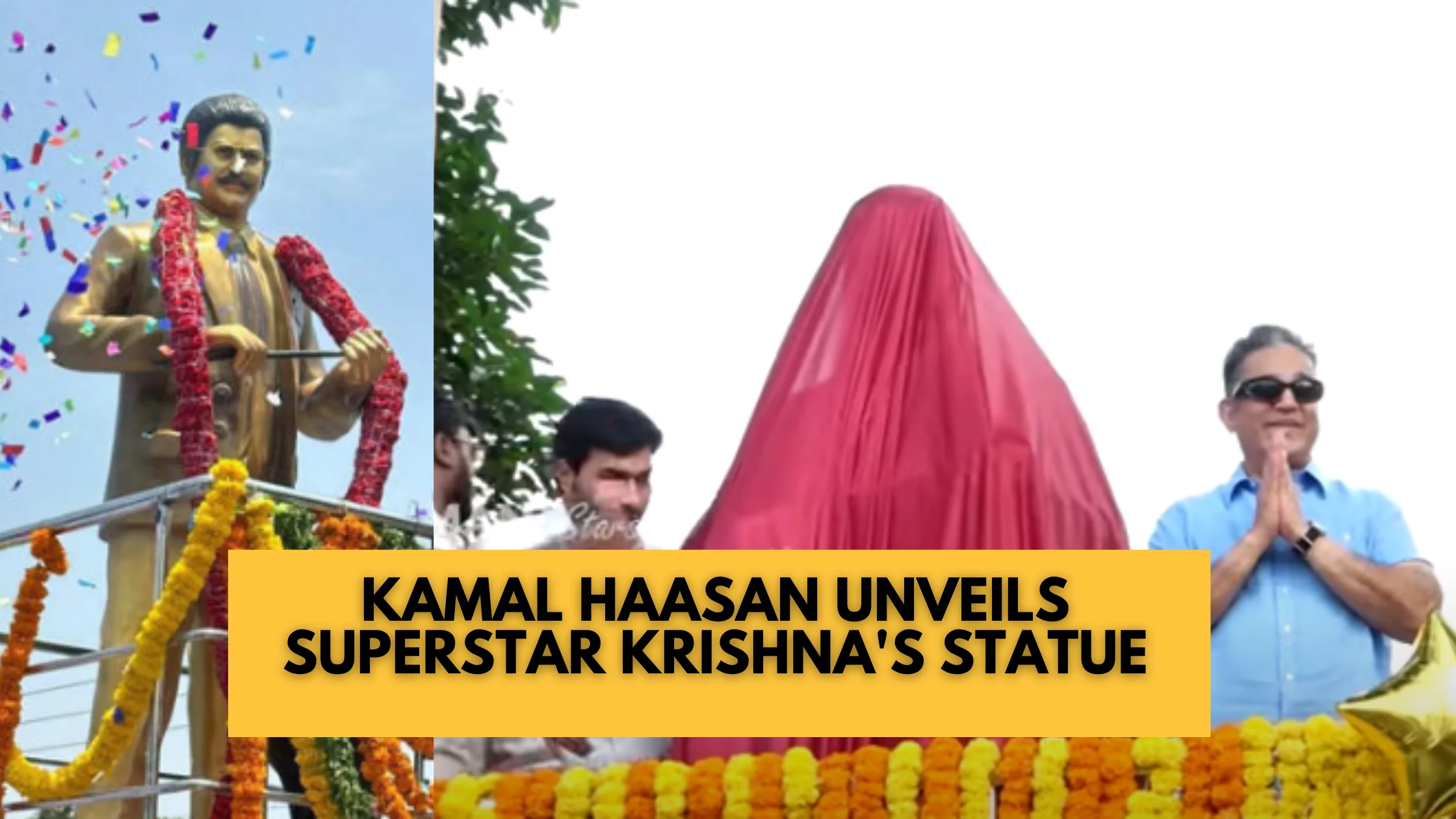 Kamal Haasan Unveils Superstar Krishna's Statue